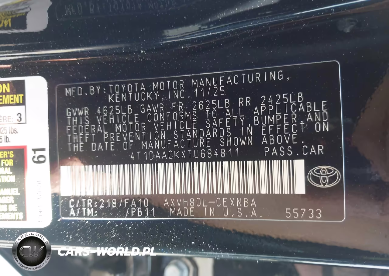 2026 Toyota Camry Le VIN:4T1DAACKXTU684811 - 9