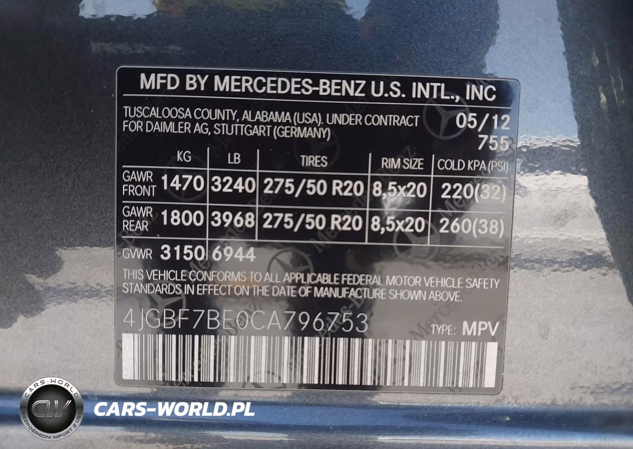 2012 Mercedes-Benz Gl 450 4Matic VIN:4JGBF7BE0CA796753 - 9