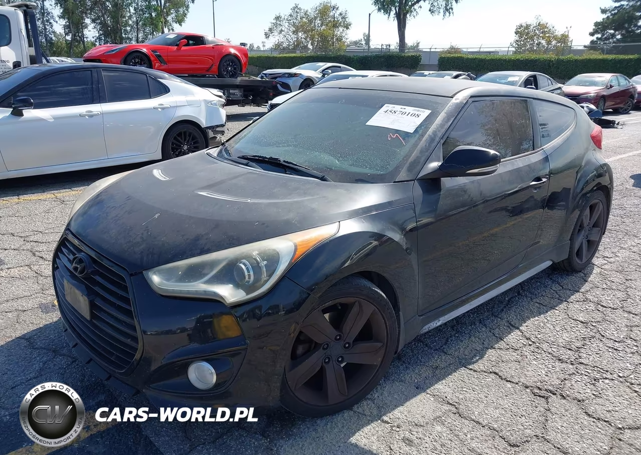 2013 Hyundai Veloster Turbo W-Blue VIN:KMHTC6AE0DU147592 - 2