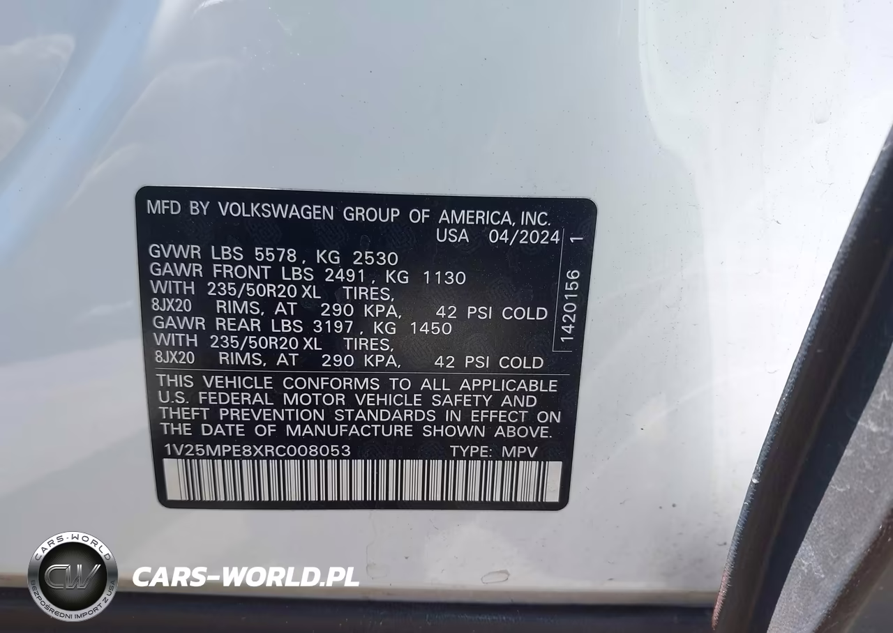 2024 Volkswagen Id.4 S VIN:1V25MPE8XRC008053 - 9