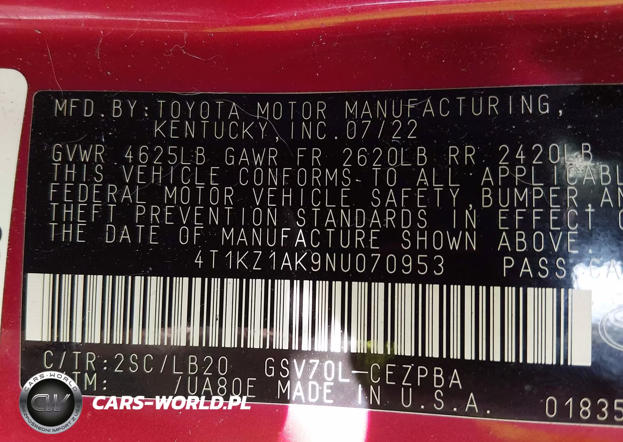 2022 Toyota Camry Xse V6 VIN:4T1KZ1AK9NU070953 - 9