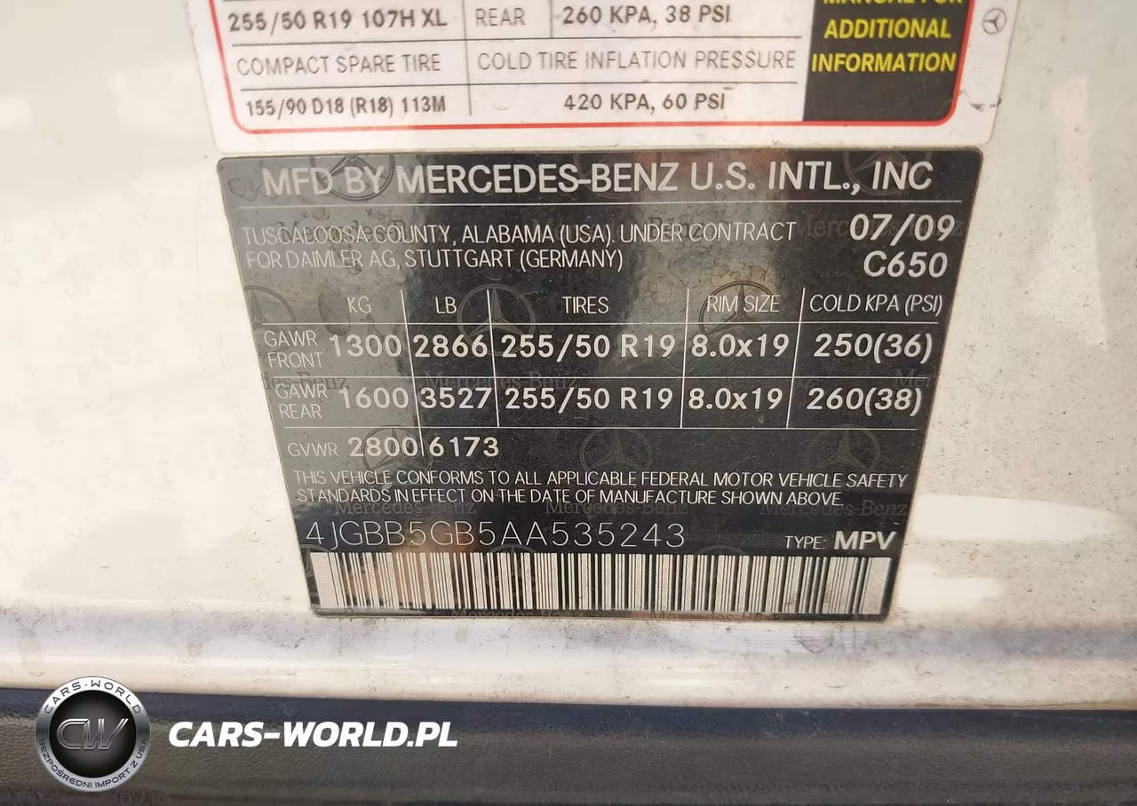 2010 Mercedes-Benz Ml 350 VIN:4JGBB5GB5AA535243 - 9
