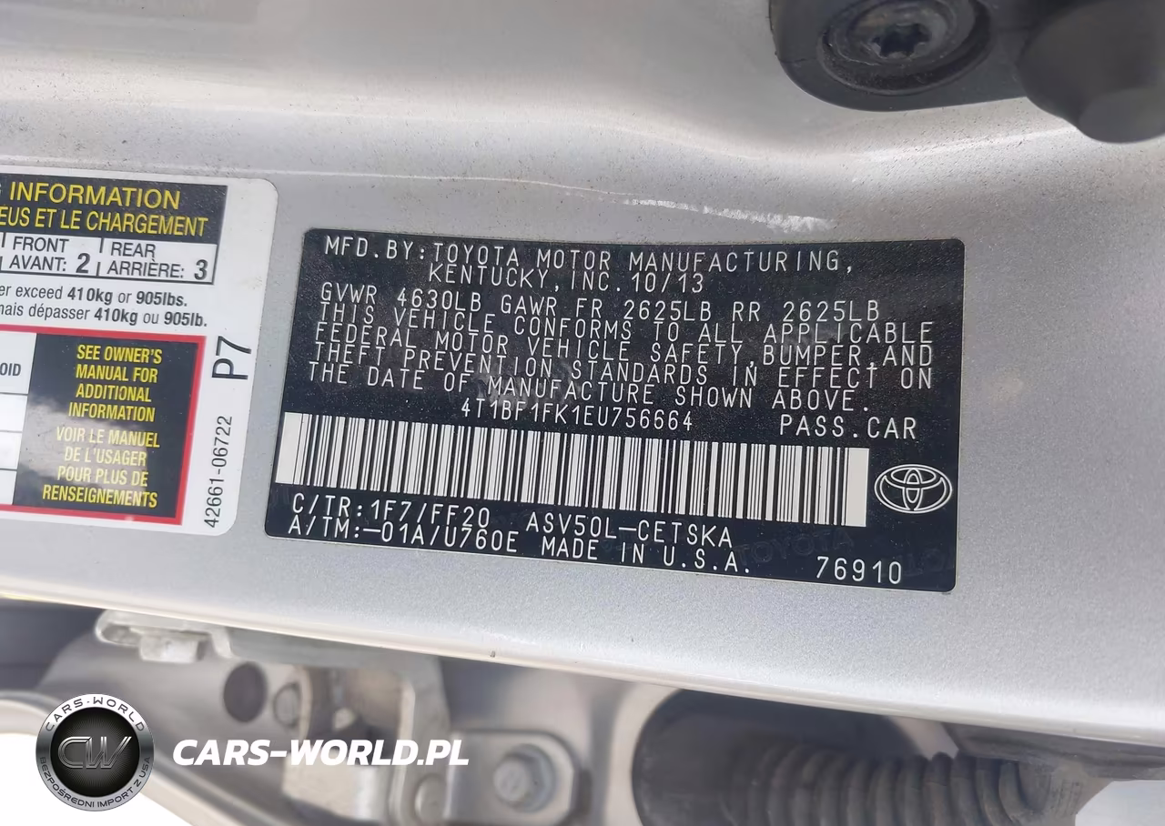2014 Toyota Camry Se VIN:4T1BF1FK1EU756664 - 9