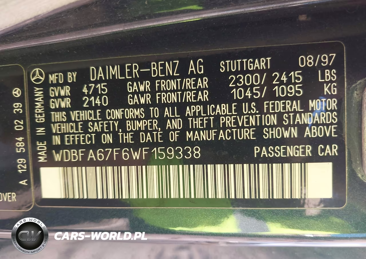 1998 Mercedes-Benz Sl 500 VIN:WDBFA67F6WF159338 - 9