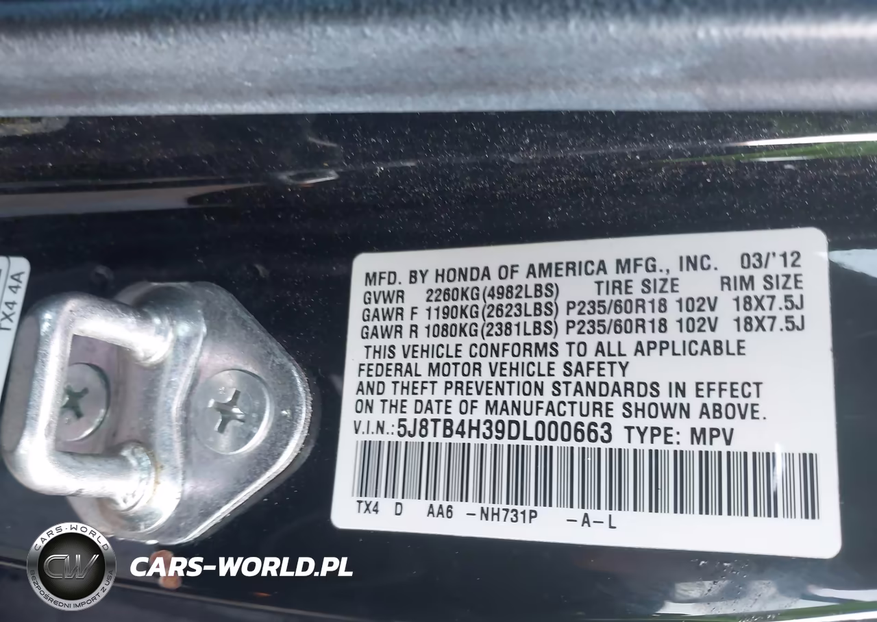 2013 Acura Rdx VIN:5J8TB4H39DL000663 - 9