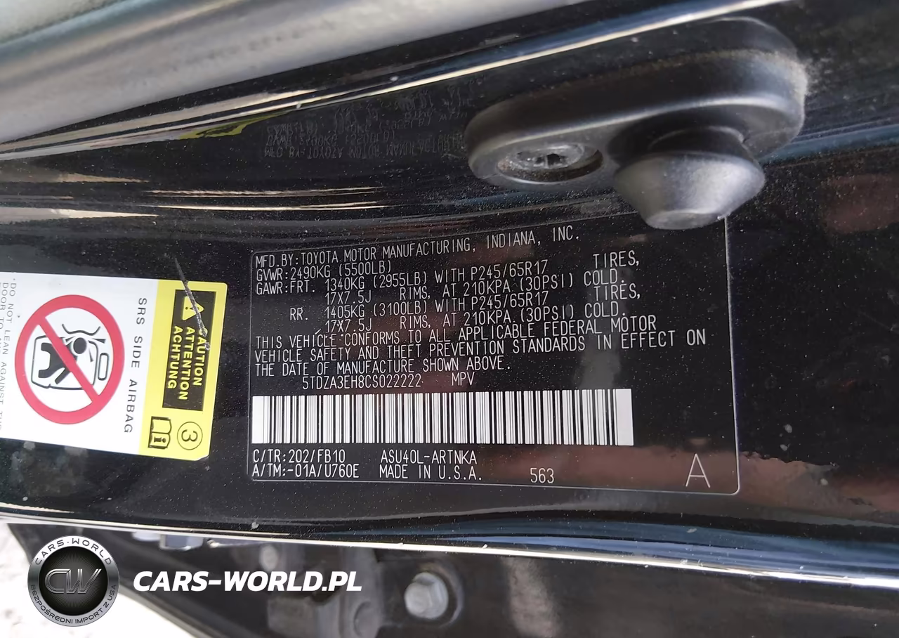 2012 Toyota Highlander VIN:5TDZA3EH8CS022222 - 9