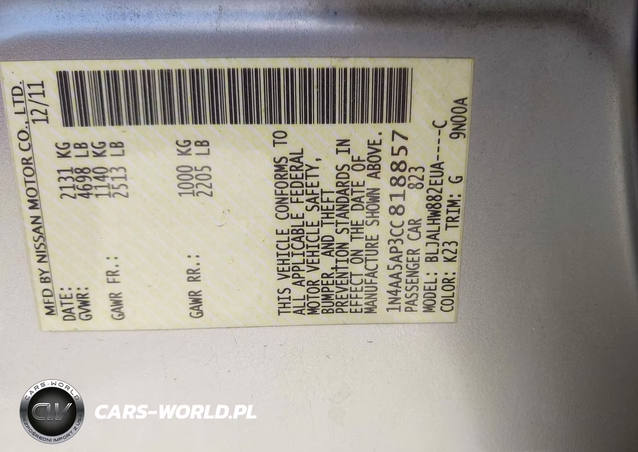 2012 Nissan Maxima 3.5 Sv VIN:1N4AA5AP3CC818857 - 9