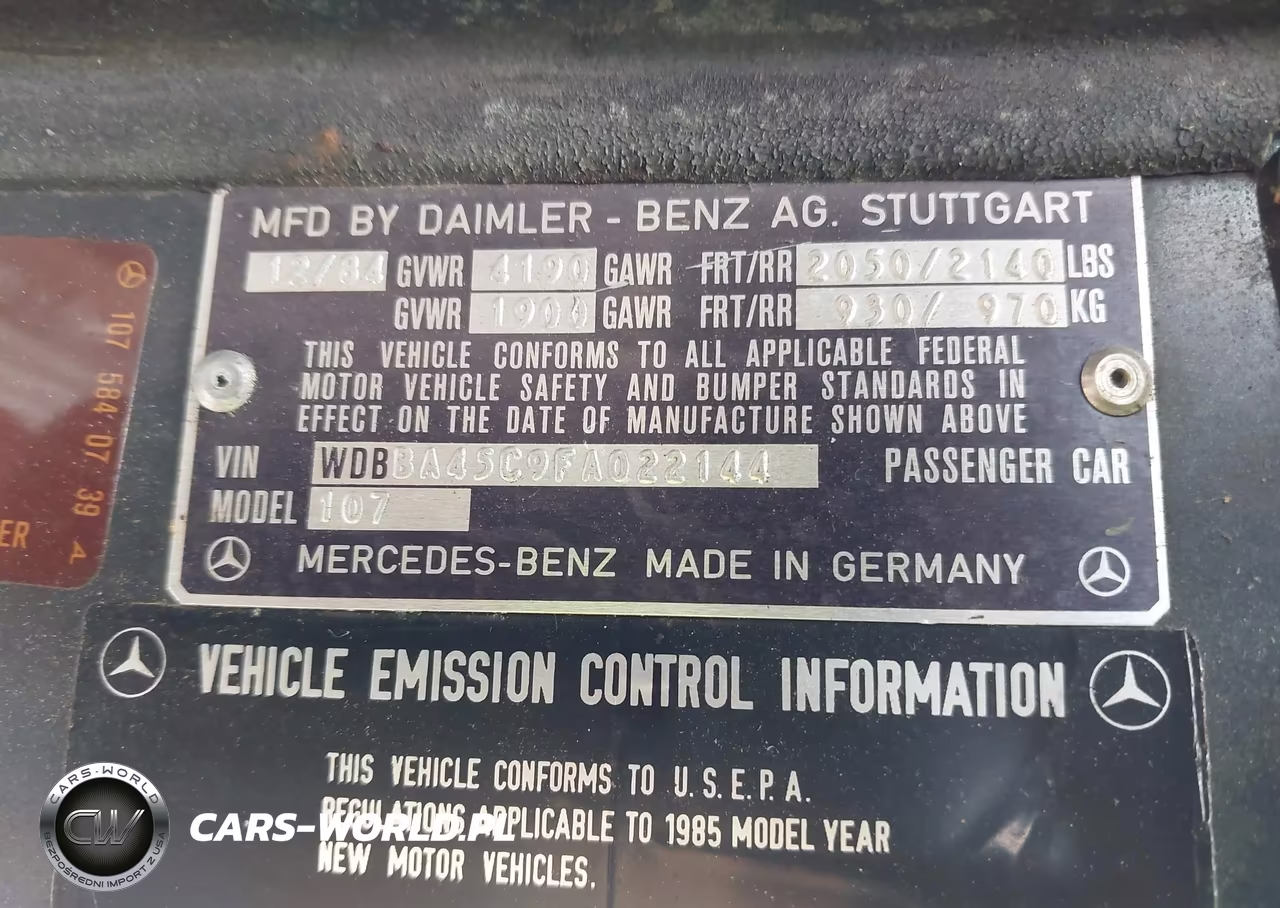 1985 Mercedes-Benz 380 Sl VIN:WDBBA45C9FA022144 - 9