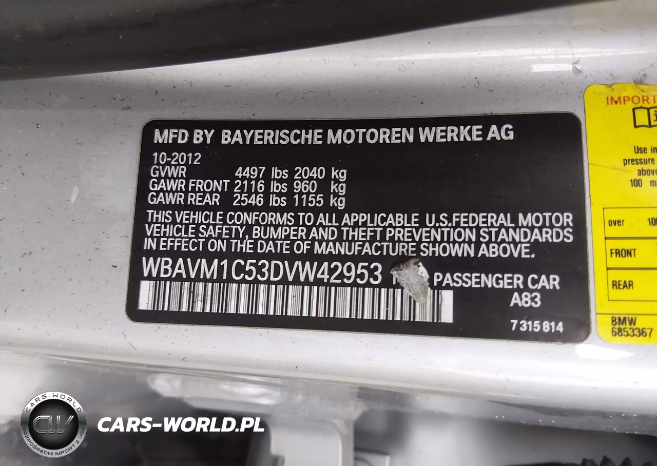 2013 BMW X1 Sdrive28I VIN:WBAVM1C53DVW42953 - 9