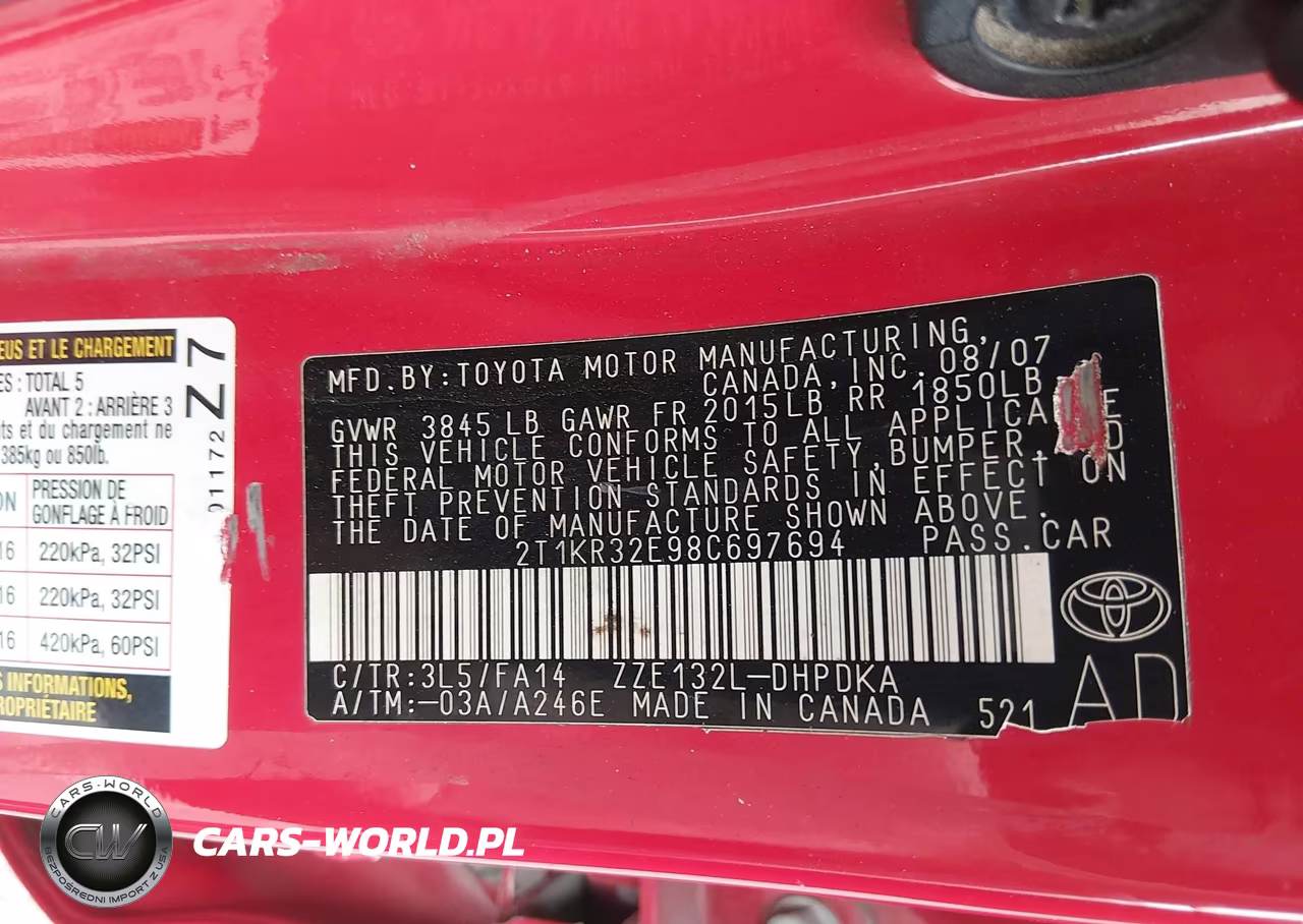 2008 Toyota Matrix Std VIN:2T1KR32E98C697694 - 9