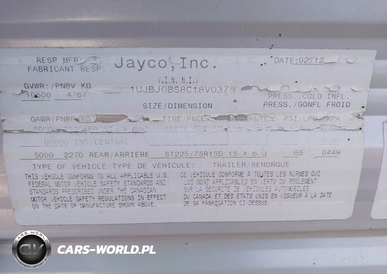 2012 Jayco Jayflight 32Bhds VIN:1UJBJ0BS8C18V0378 - 9