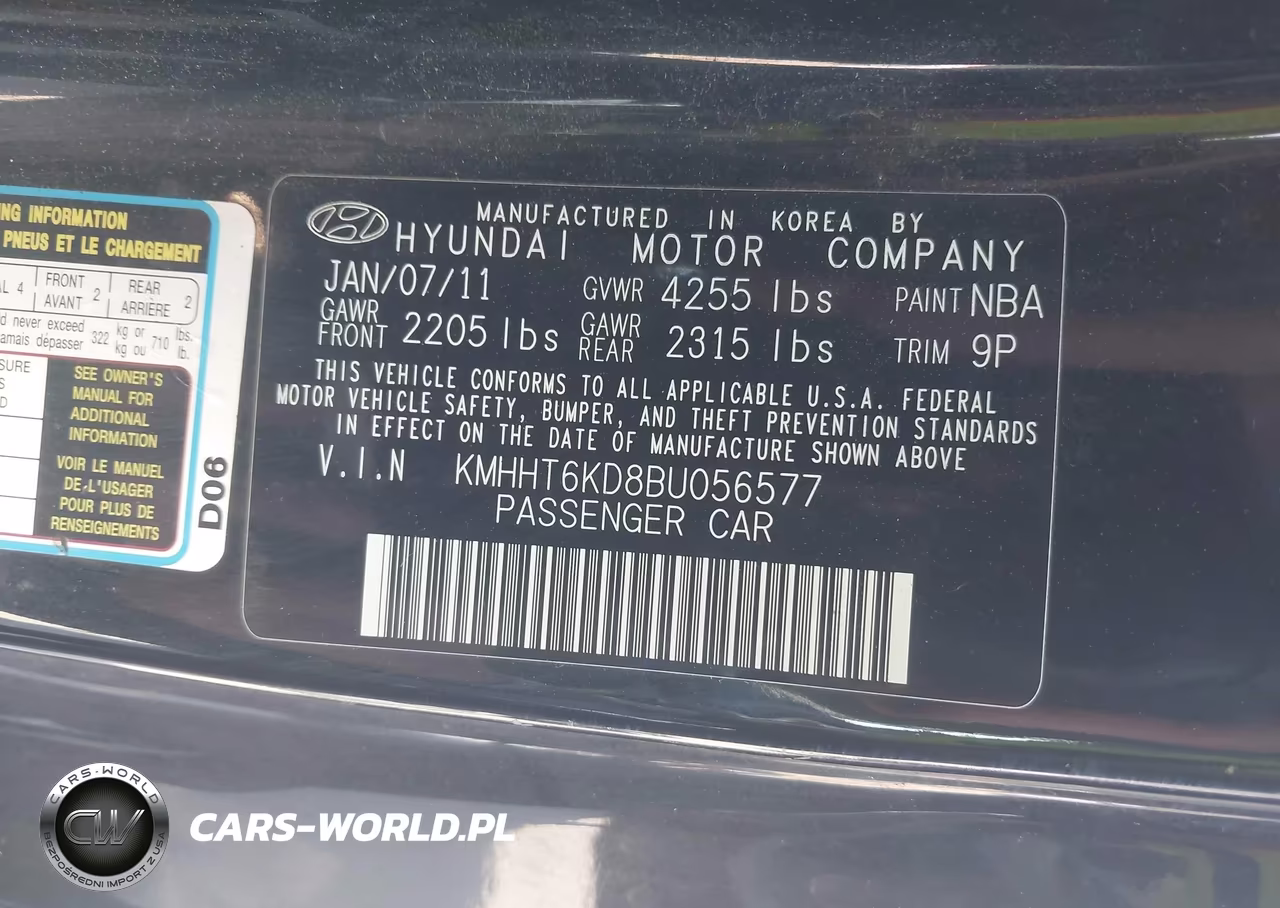 2011 Hyundai Genesis 2.0T VIN:KMHHT6KD8BU056577 - 9