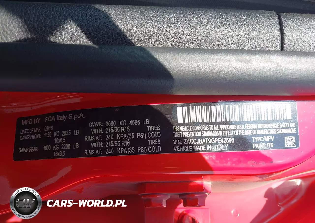 2016 Jeep Renegade Sport VIN:ZACCJBAT9GPE42696 - 9