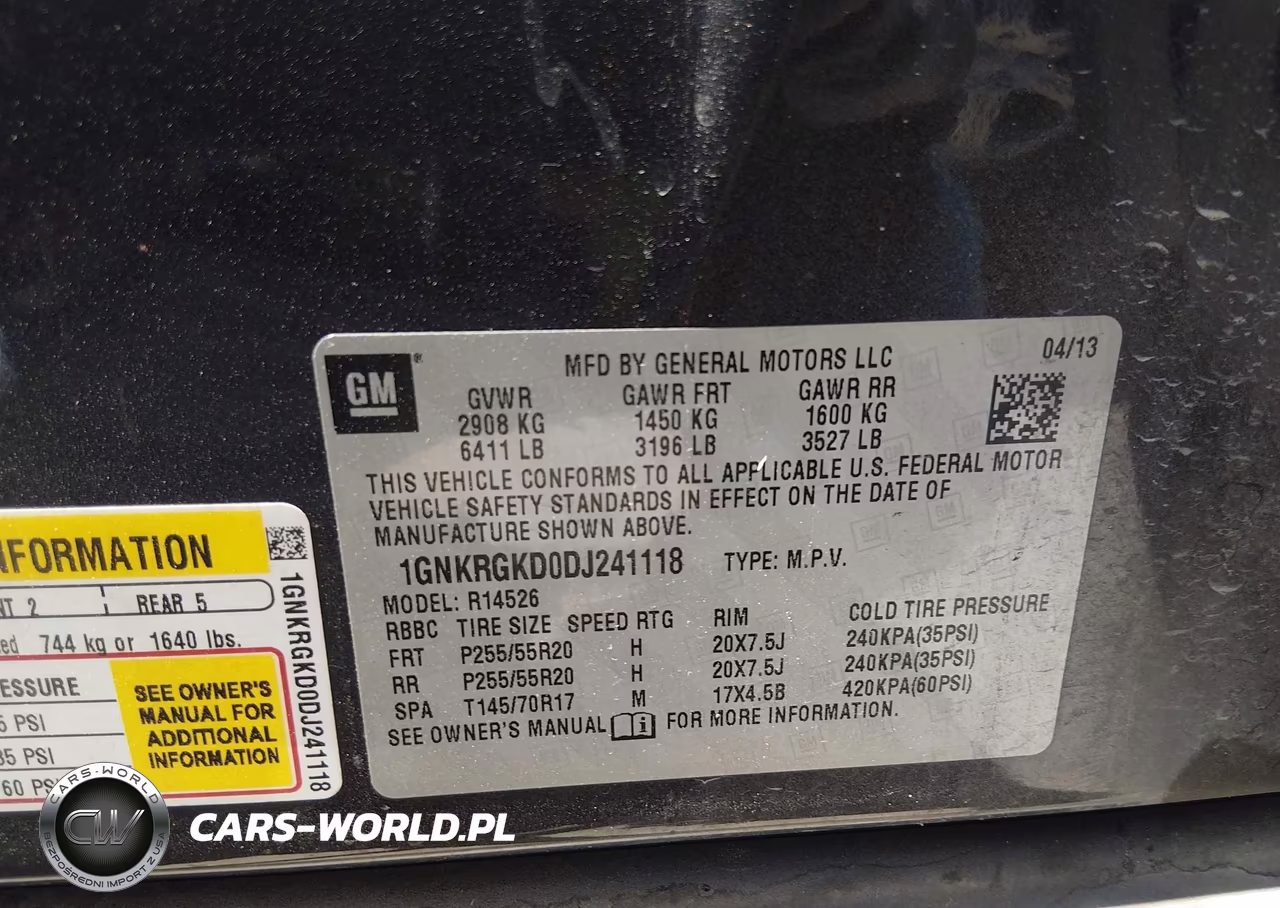 2013 Chevrolet Traverse 1Lt VIN:1GNKRGKD0DJ241118 - 9