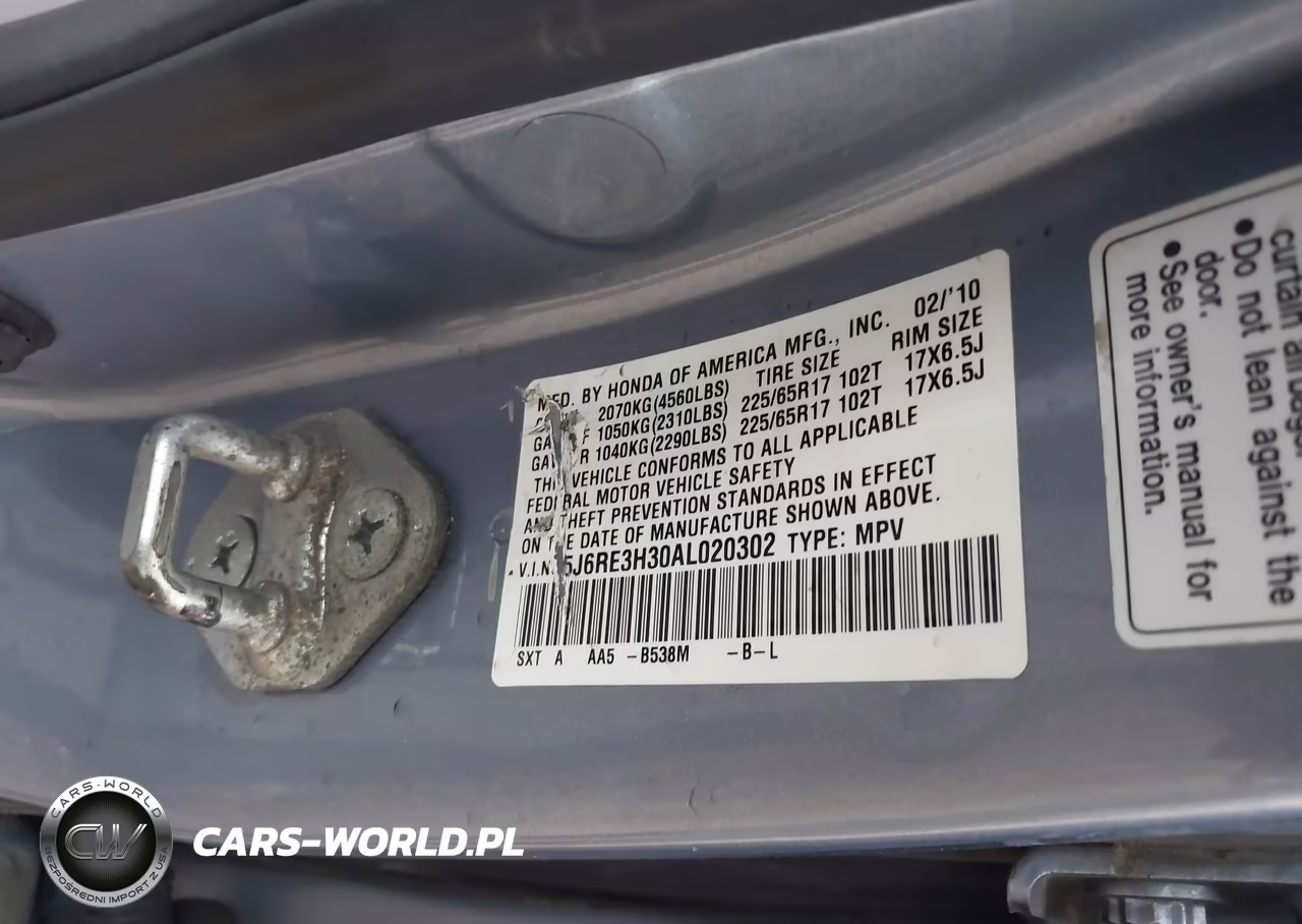 2010 Honda Cr-V Lx VIN:5J6RE3H30AL020302 - 9