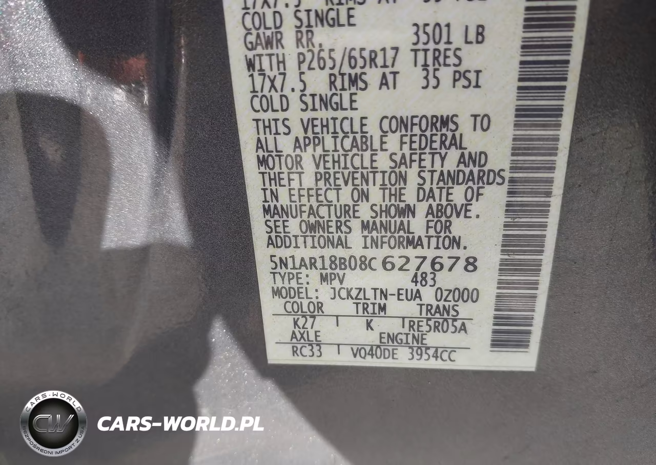 2008 Nissan Pathfinder Se VIN:5N1AR18B08C627678 - 9