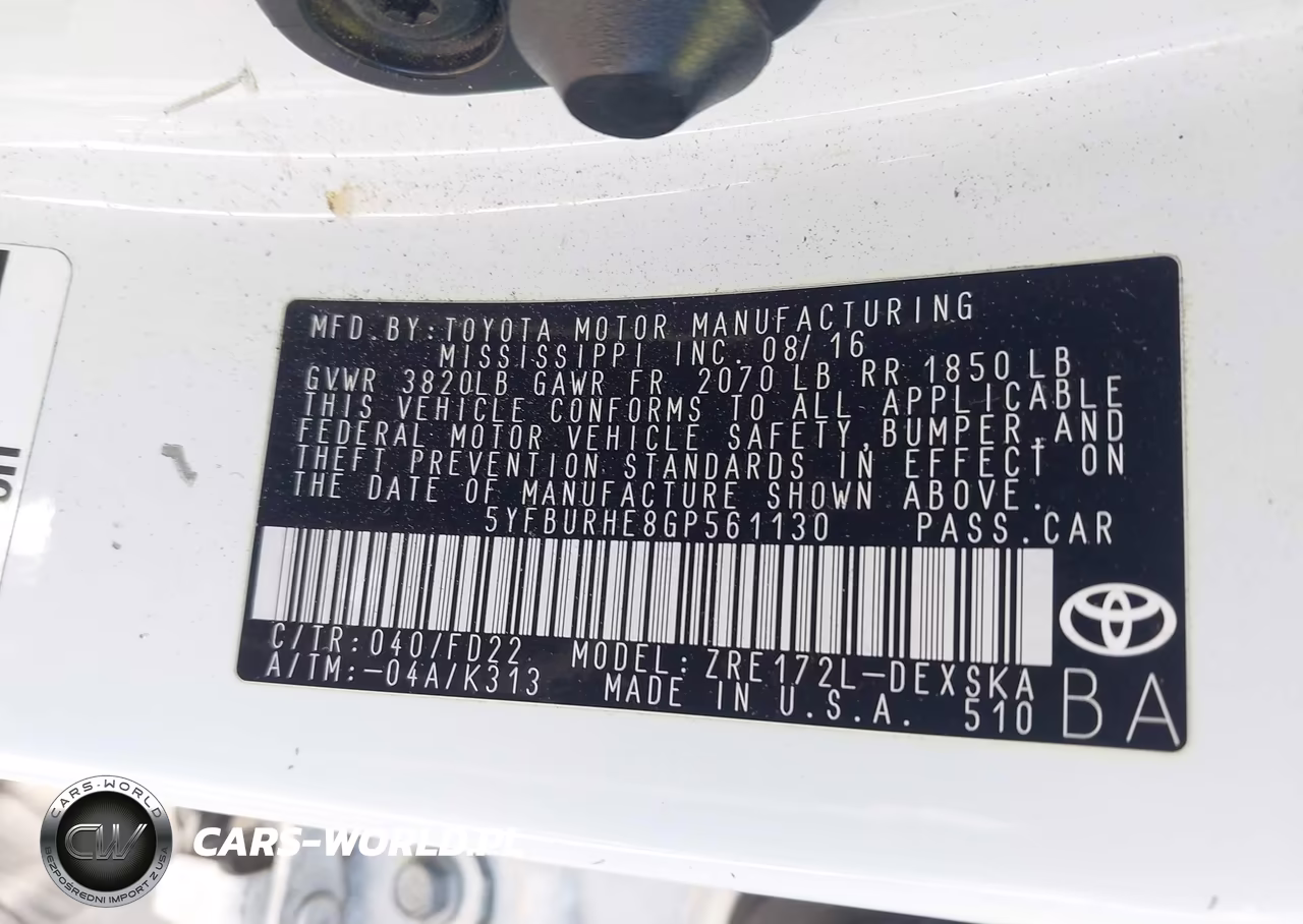 2016 Toyota Corolla S Plus VIN:5YFBURHE8GP561130 - 9