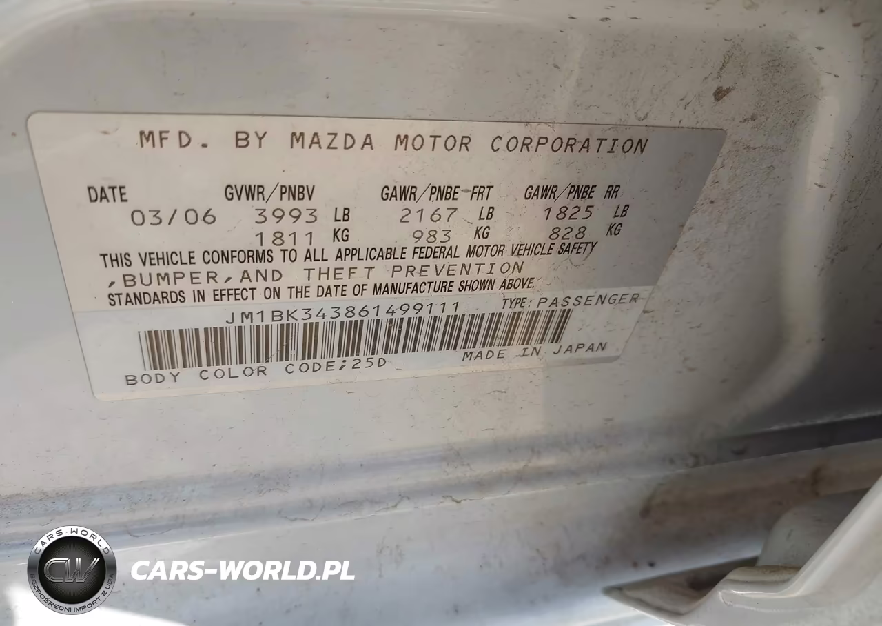 2006 Mazda Mazda3 S Touring VIN:JM1BK343861499111 - 9