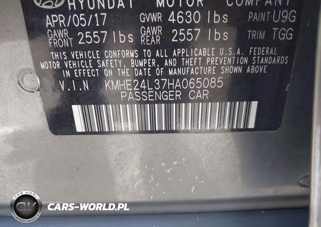 2017 Hyundai Sonata Hybrid Se VIN:KMHE24L37HA065085 - 9