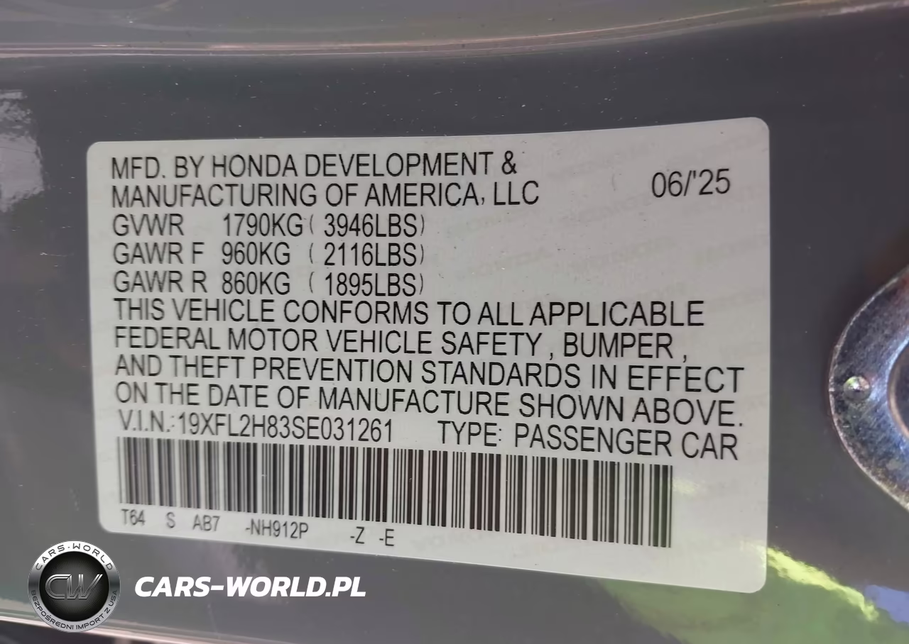 2025 Honda Civic Sedan Sport VIN:19XFL2H83SE031261 - 9