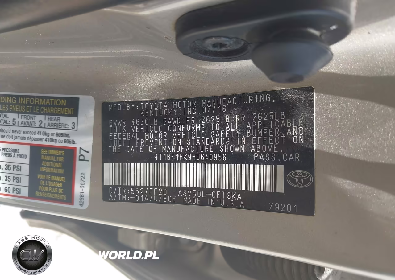 2017 Toyota Camry Se VIN:4T1BF1FK9HU640956 - 9