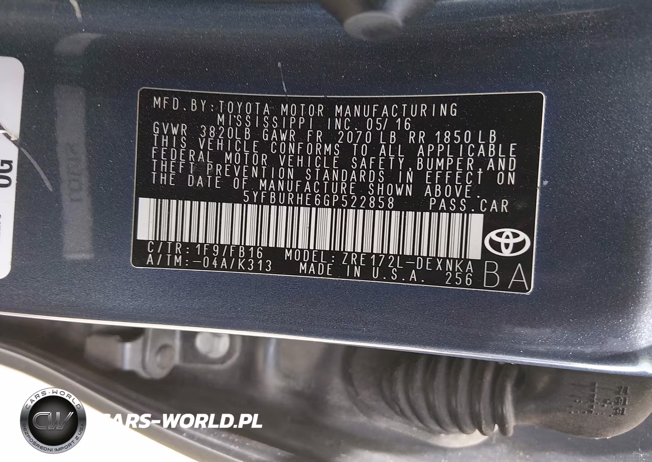 2016 Toyota Corolla Le VIN:5YFBURHE6GP522858 - 9
