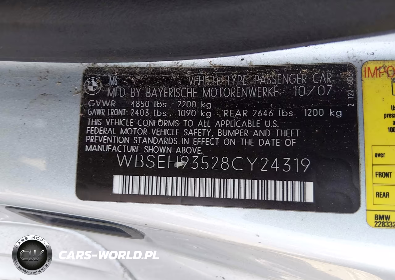 2008 BMW M6 VIN:WBSEH93528CY24319 - 9