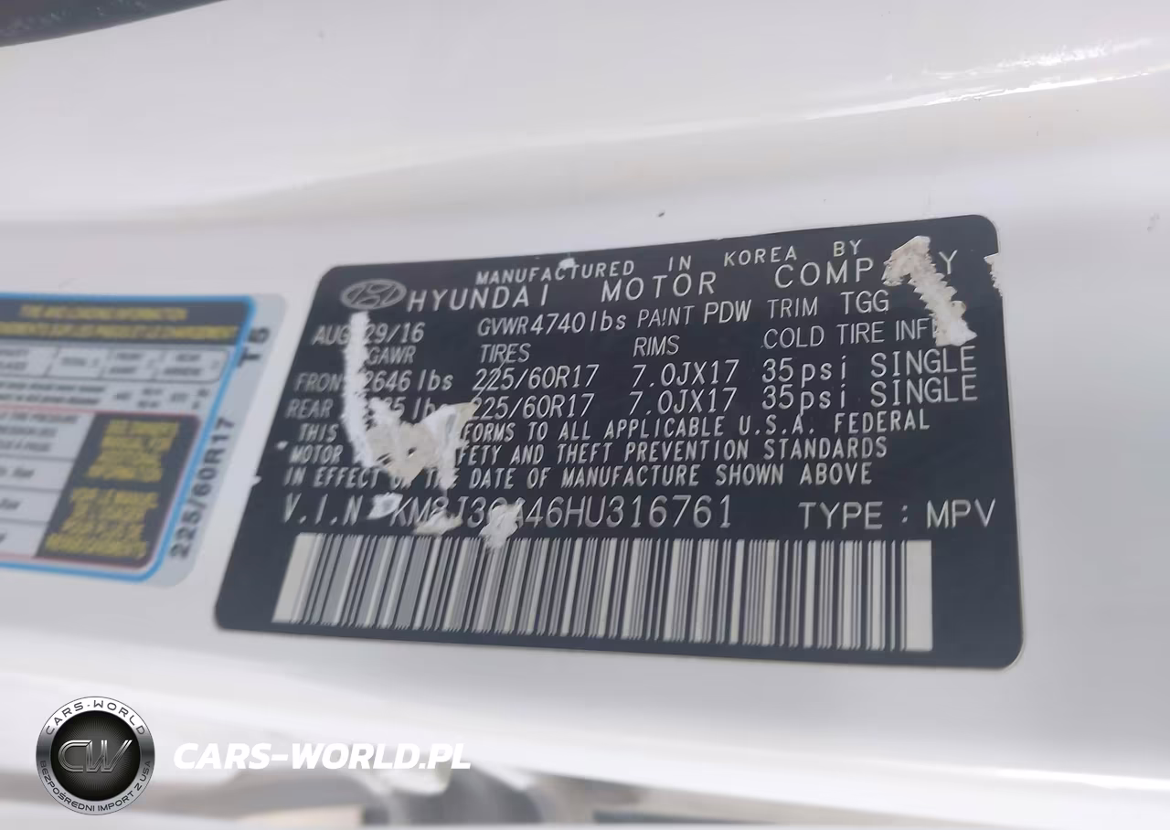 2017 Hyundai Tucson Se VIN:KM8J3CA46HU316761 - 9