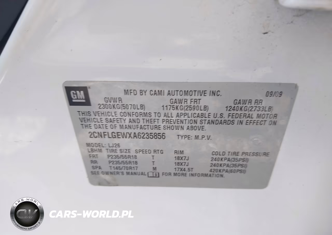 2010 Chevrolet Equinox Ltz VIN:2CNFLGEWXA6235856 - 9