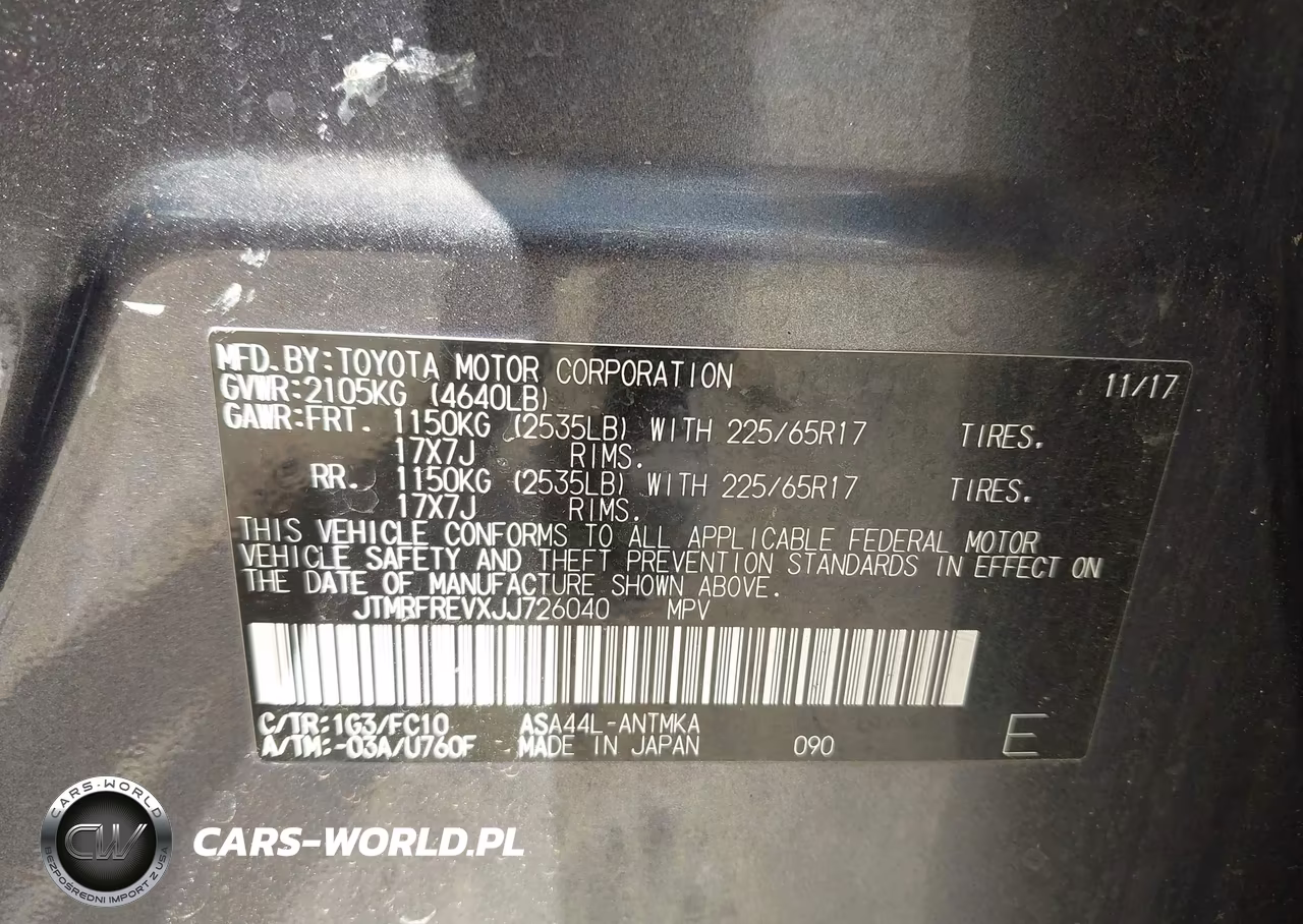 2018 Toyota Rav4 Xle VIN:JTMRFREVXJJ726040 - 9