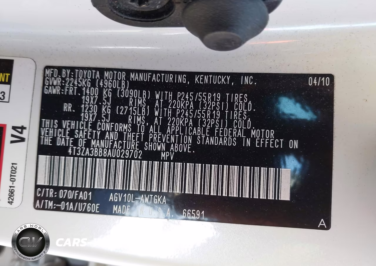 2010 Toyota Venza VIN:4T3ZA3BB8AU029702 - 9