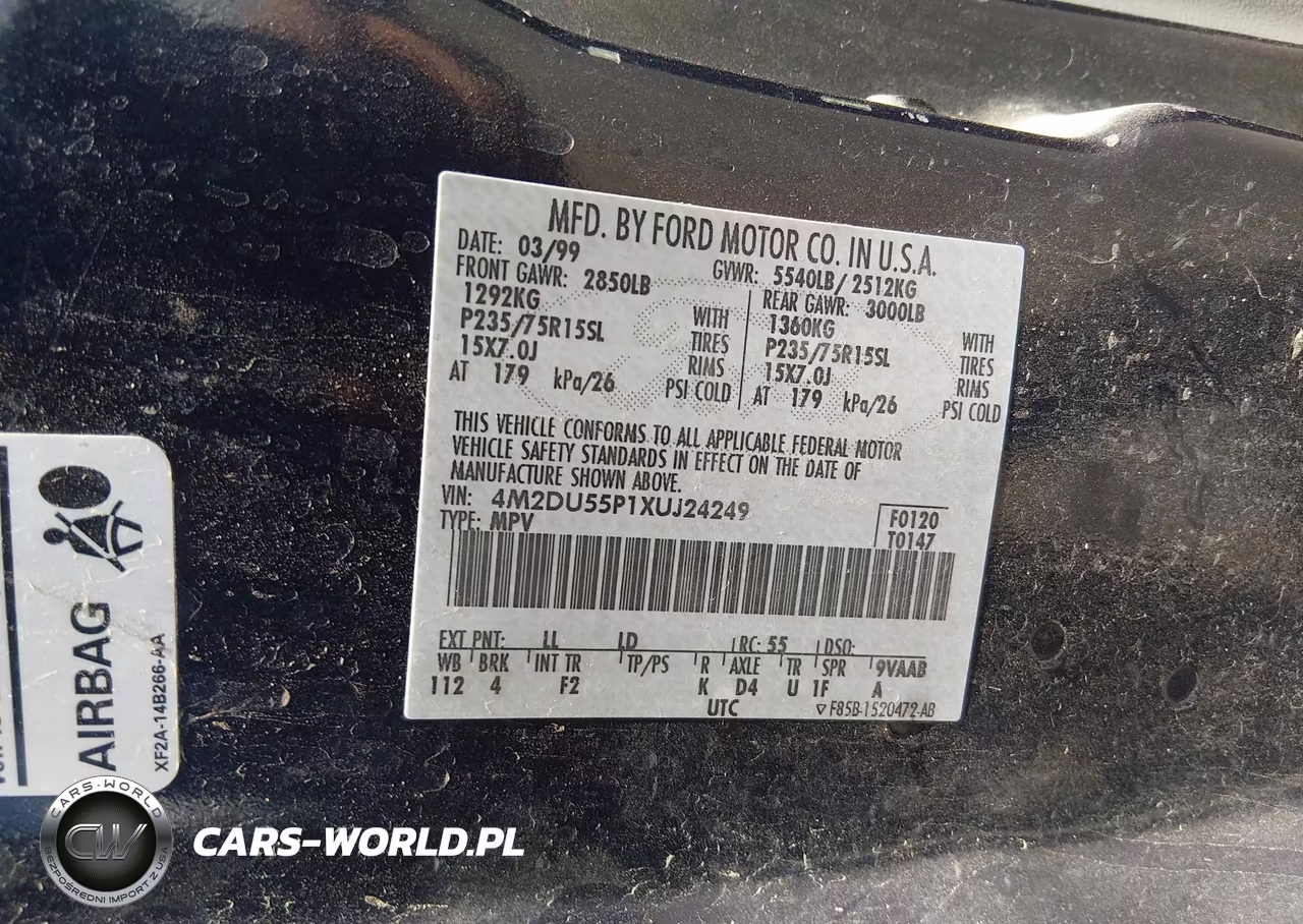 1999 Mercury Mountaineer VIN:4M2DU55P1XUJ24249 - 9
