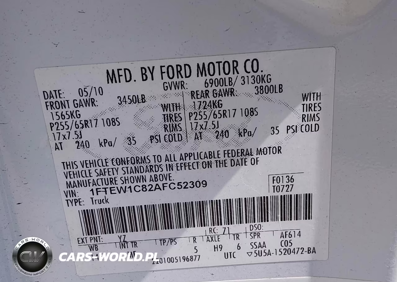2010 Ford F-150 Xlt VIN:1FTEW1C82AFC52309 - 9