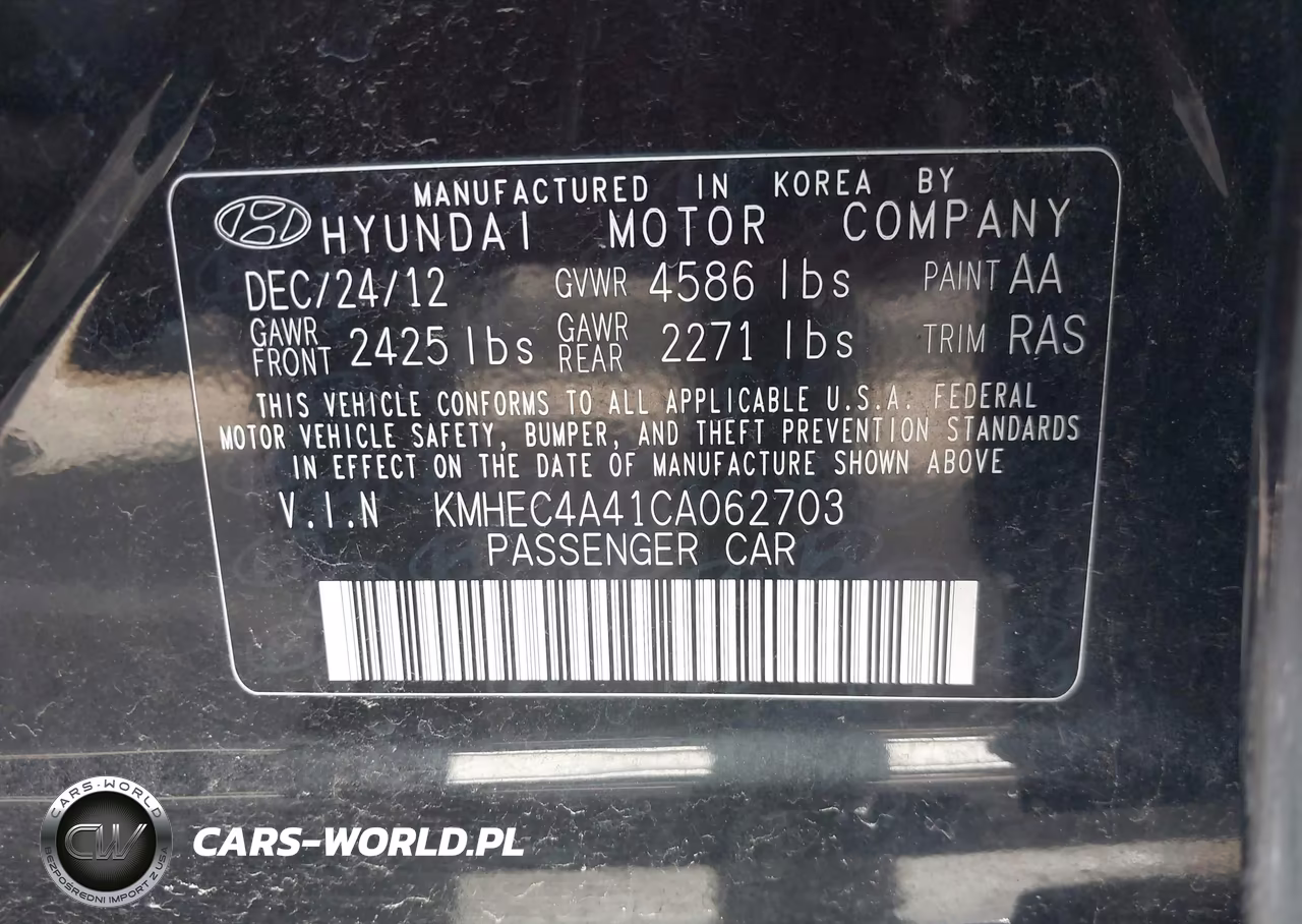 2012 Hyundai Sonata Hybrid VIN:KMHEC4A41CA062703 - 9