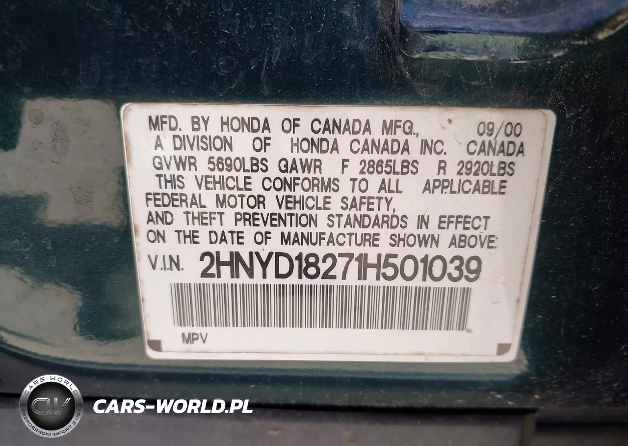 2001 Acura Mdx VIN:2HNYD18271H501039 - 9