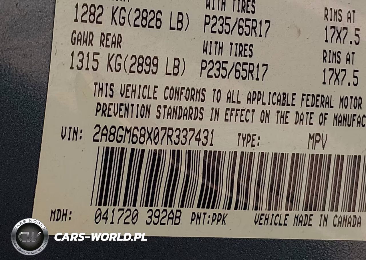 2007 Chrysler Pacifica Touring VIN:2A8GM68X07R337431 - 9