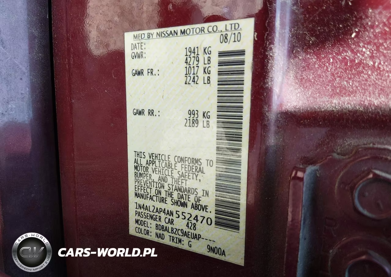 2010 Nissan Altima 2.5 S VIN:1N4AL2AP4AN552470 - 9