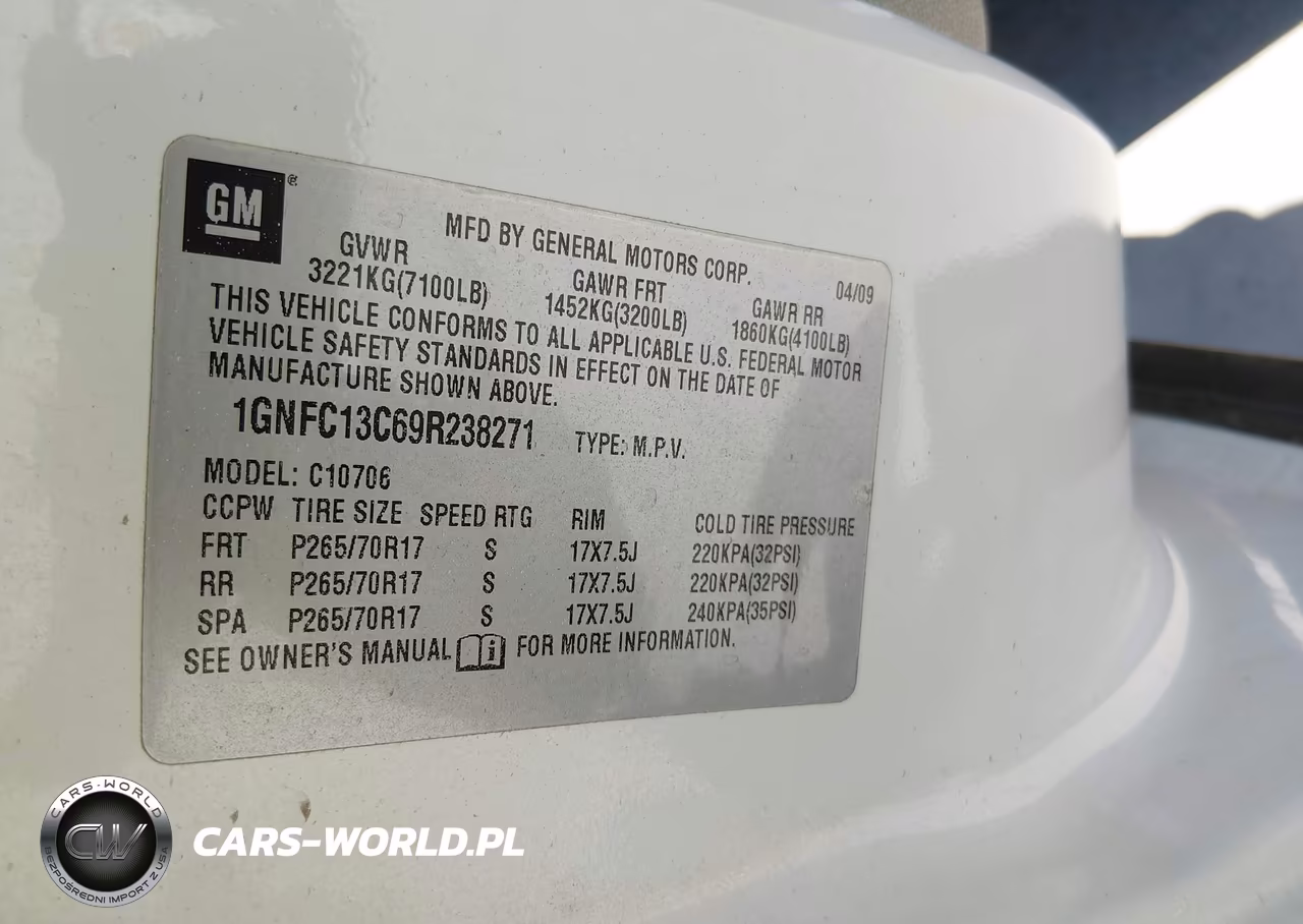 2009 Chevrolet Tahoe Ls VIN:1GNFC13C69R238271 - 9
