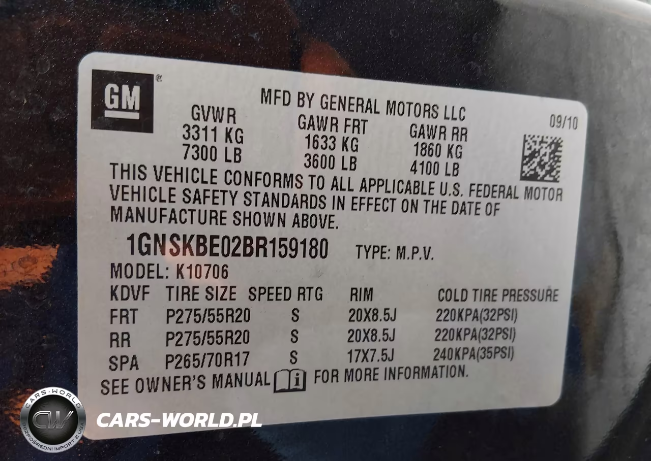 2011 Chevrolet Tahoe Lt VIN:1GNSKBE02BR159180 - 9