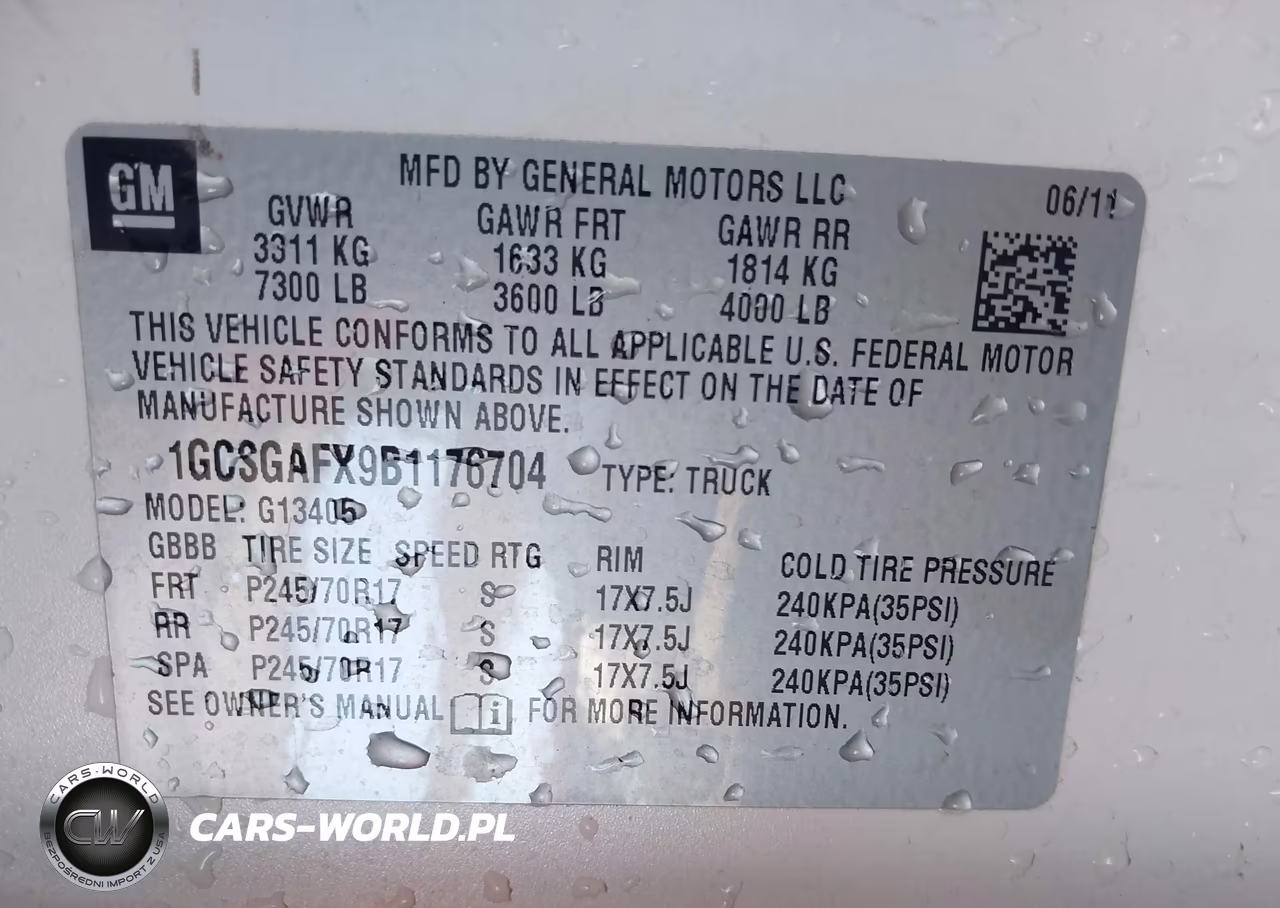 2011 Chevrolet Express 1500 Work Van VIN:1GCSGAFX9B1176704 - 8