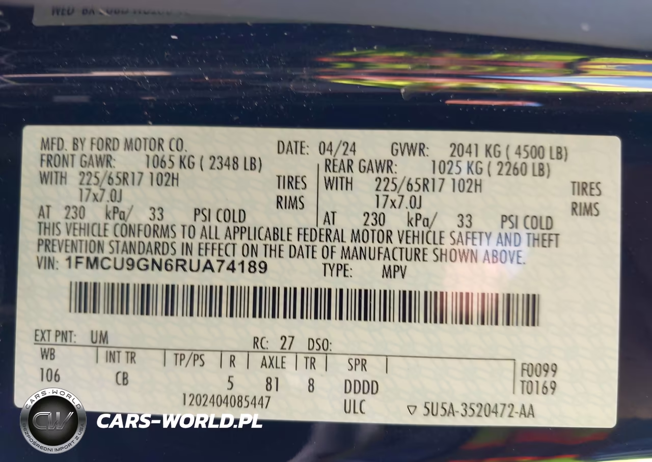 2024 Ford Escape Active VIN:1FMCU9GN6RUA74189 - 9