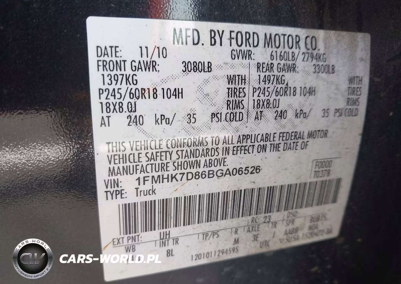 2011 Ford Explorer Xlt VIN:1FMHK7D86BGA06526 - 9