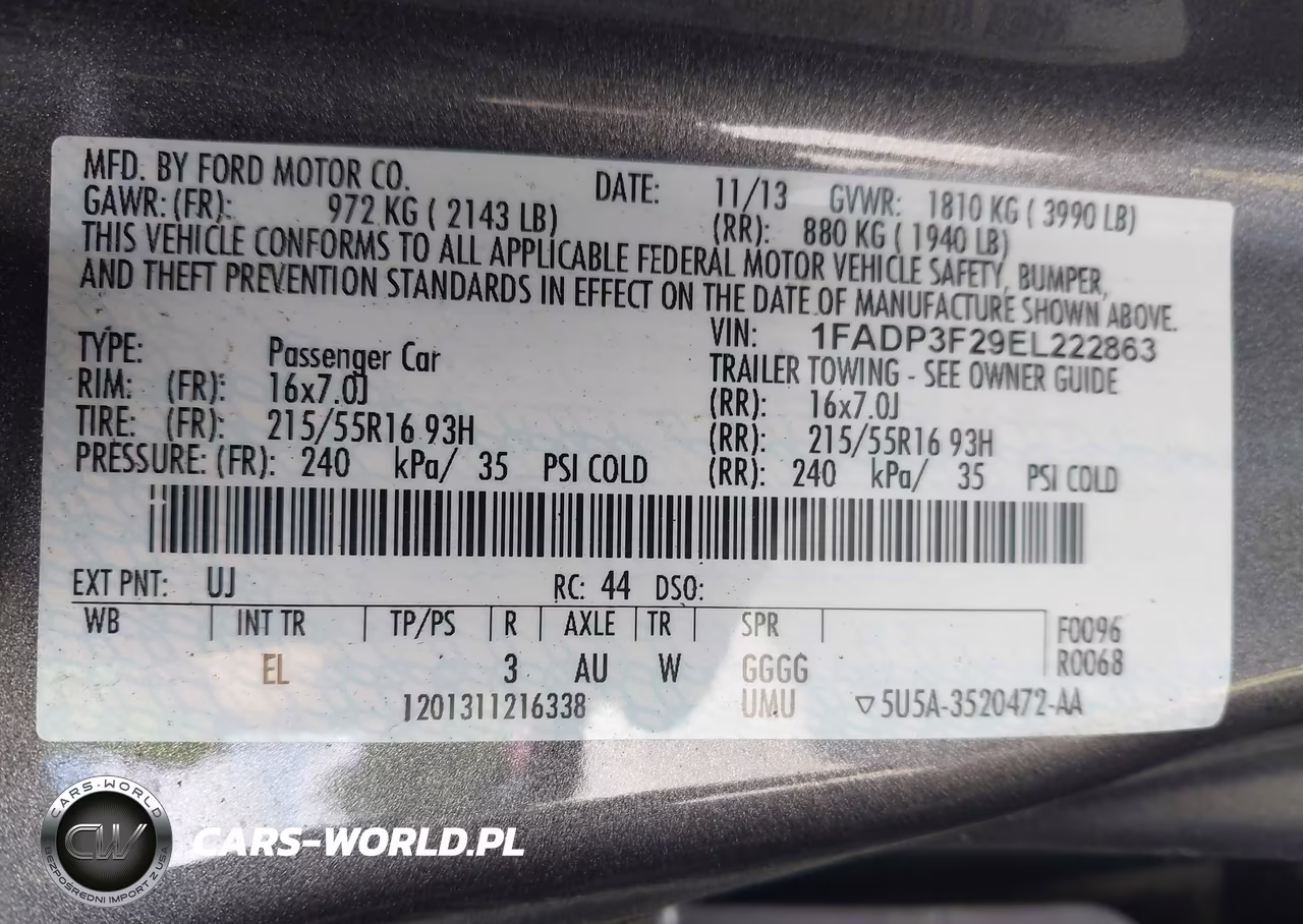2014 Ford Focus Se VIN:1FADP3F29EL222863 - 9