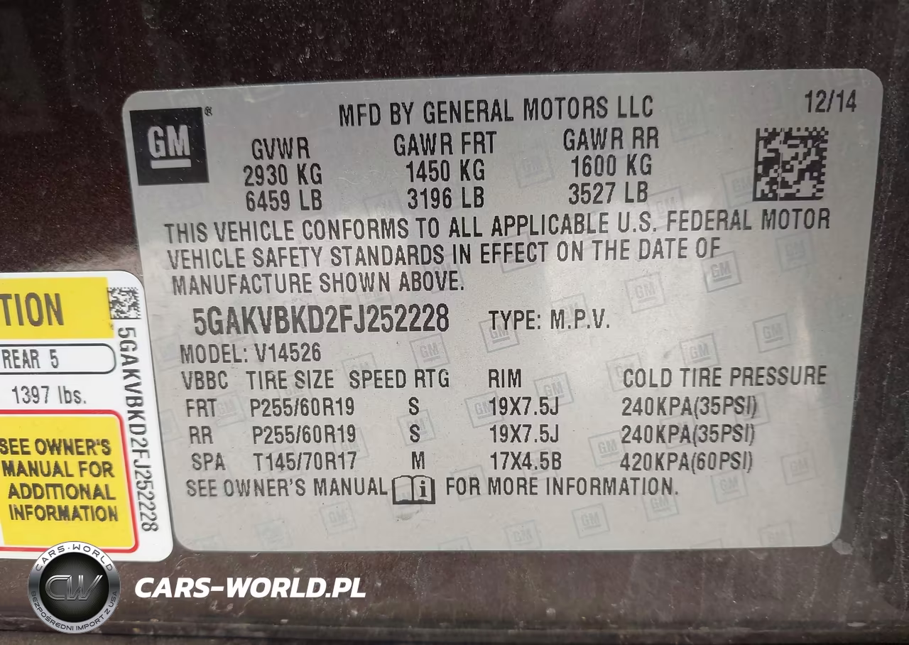 2015 Buick Enclave Leather VIN:5GAKVBKD2FJ252228 - 9