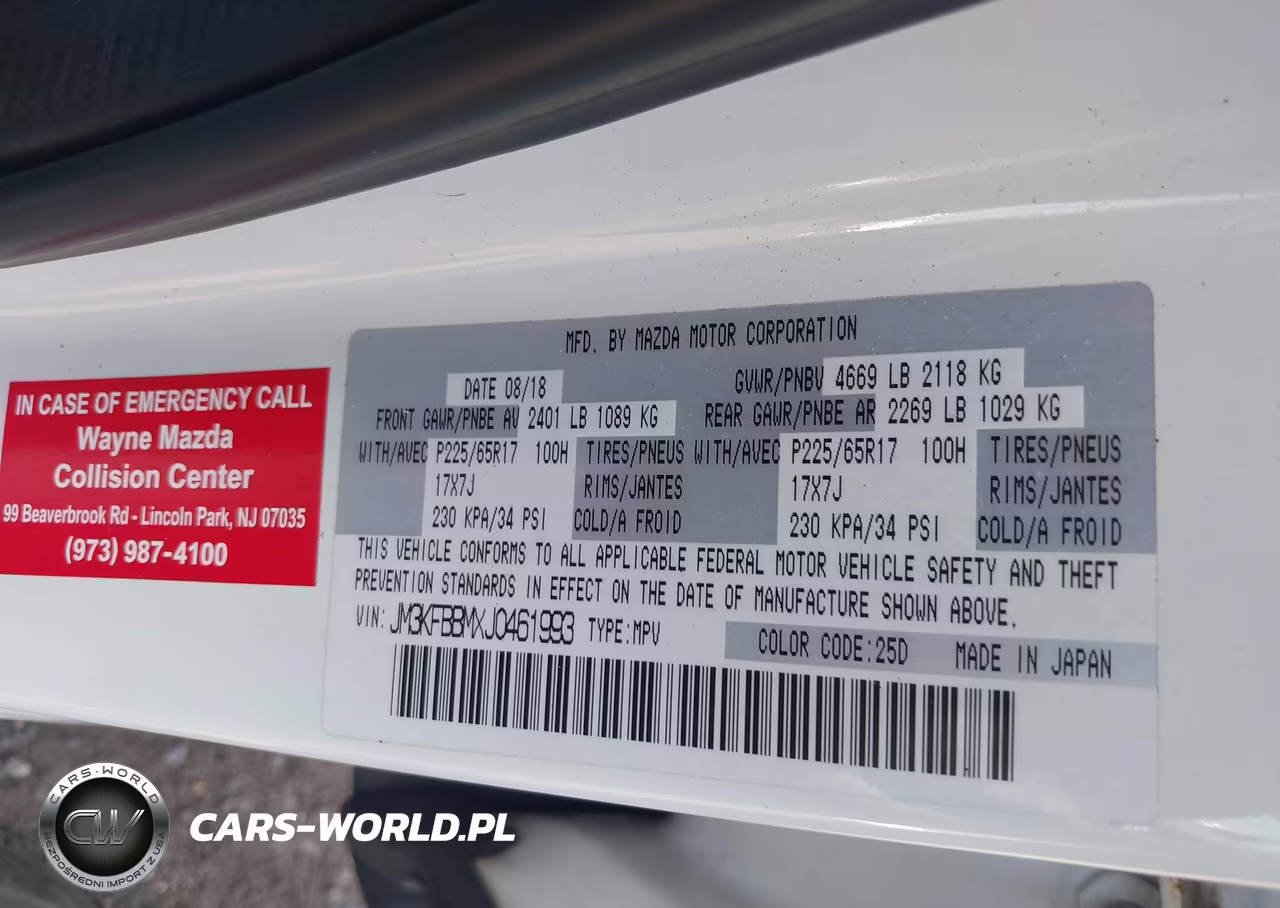 2018 Mazda Cx-5 Sport VIN:JM3KFBBMXJ0461993 - 9
