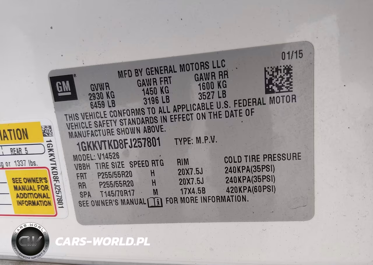 2015 GMC Acadia Denali VIN:1GKKVTKD8FJ257801 - 9