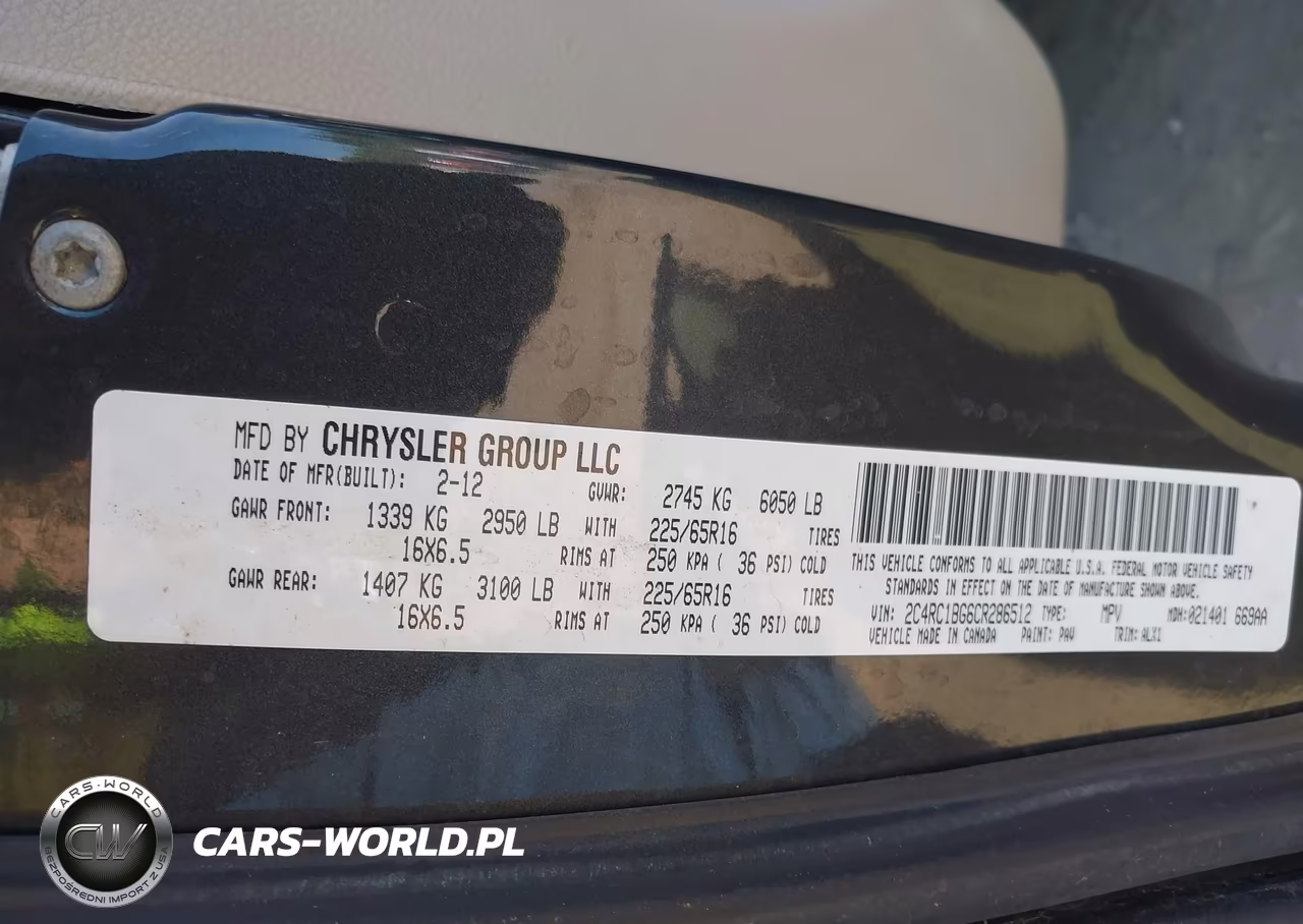 2012 Chrysler Town & Country Touring VIN:2C4RC1BG6CR286512 - 9
