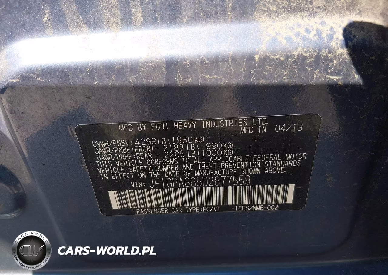 2013 Subaru Impreza 2.0I Limited VIN:JF1GPAG65D2877559 - 9