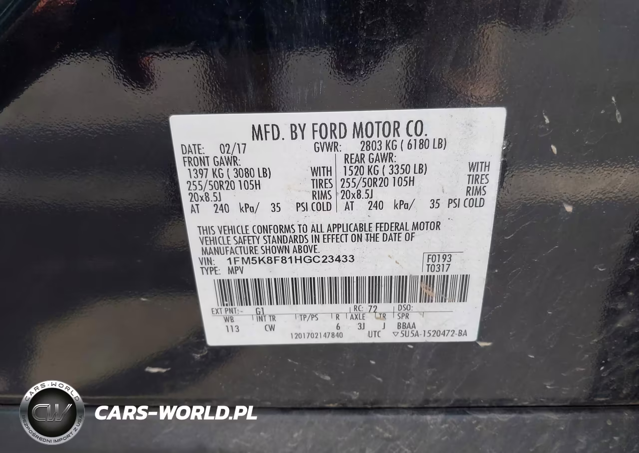 2017 Ford Explorer Limited VIN:1FM5K8F81HGC23433 - 9