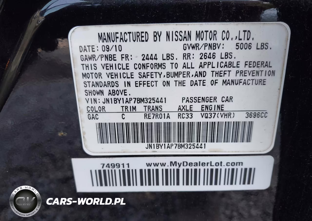 2011 Infiniti M37 VIN:JN1BY1AP7BM325441 - 9